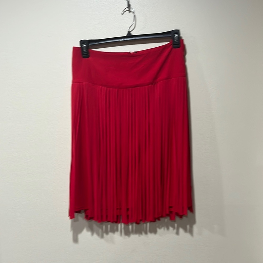 Lame Bryant red fringe skirt